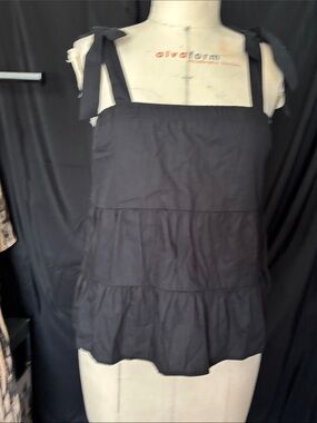 Black Tiered Tie-Shoulder Sundress - Women